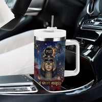 Mut Tumbler With Handle The Lioness of Thebes Egyptian Goddess Cosmic Crown Adorned Warrior Queen Design