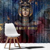 Mut Window Curtain The Lioness of Thebes Egyptian Goddess Cosmic Crown Adorned Warrior Queen Design