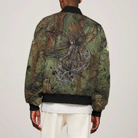 Neith Egyptian Bomber Jacket War Goddess Terrifying One Dual Spears and Shield Battle Worn