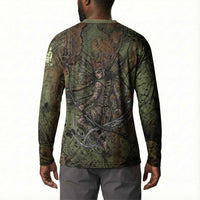 Neith Egyptian Button Sweatshirt War Goddess Terrifying One Dual Spears and Shield Battle Worn