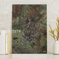 Neith Egyptian Canvas Wall Art War Goddess Terrifying One Dual Spears and Shield Battle Worn
