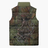 Neith Egyptian Sleeveless Puffer Jacket War Goddess Terrifying One Dual Spears and Shield Battle Worn
