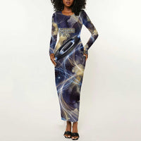Neith Egyptian Long Sleeve Bodycon Dress Goddess Mother of All Cosmic Threads