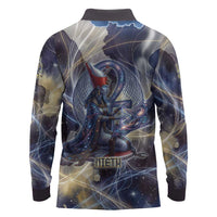 Neith Egyptian Long Sleeve Polo Shirt Goddess Mother of All Cosmic Threads