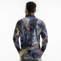 Neith Egyptian Long Sleeve Polo Shirt Goddess Mother of All Cosmic Threads