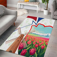 Netherlands Heritage Area Rug with Tulips Windmill and Coat of Arms