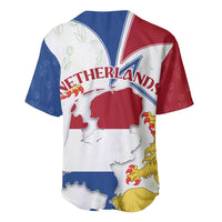 Netherlands Heritage Baseball Jersey with Tulips Windmill and Coat of Arms