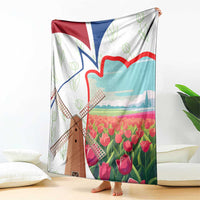 Netherlands Heritage Blanket with Tulips Windmill and Coat of Arms