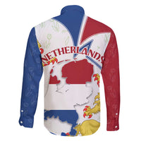Netherlands Heritage Family Matching Long Sleeve Bodycon Dress and Hawaiian Shirt with Tulips Windmill and Coat of Arms