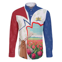 Netherlands Heritage Family Matching Puletasi and Hawaiian Shirt with Tulips Windmill and Coat of Arms