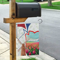 Netherlands Heritage Garden Flag with Tulips Windmill and Coat of Arms