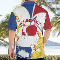 Netherlands Heritage Hawaiian Shirt with Tulips Windmill and Coat of Arms