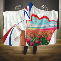 Netherlands Heritage Hooded Blanket with Tulips Windmill and Coat of Arms
