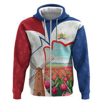 Netherlands Heritage Hoodie with Tulips Windmill and Coat of Arms