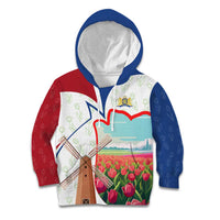 Netherlands Heritage Kid Hoodie with Tulips Windmill and Coat of Arms