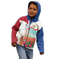 Netherlands Heritage Kid Hoodie with Tulips Windmill and Coat of Arms