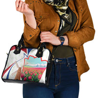 Netherlands Heritage Shoulder Handbag with Tulips Windmill and Coat of Arms