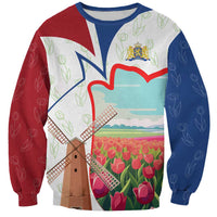 Netherlands Heritage Sweatshirt with Tulips Windmill and Coat of Arms