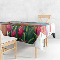 Netherlands Heritage Tablecloth with Tulips Windmill and Coat of Arms