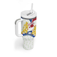 Netherlands Heritage Tumbler With Handle with Tulips Windmill and Coat of Arms