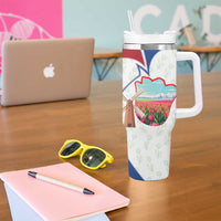 Netherlands Heritage Tumbler With Handle with Tulips Windmill and Coat of Arms