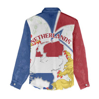 Netherlands Heritage Women Casual Shirt with Tulips Windmill and Coat of Arms