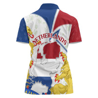 Netherlands Heritage Women Polo Shirt with Tulips Windmill and Coat of Arms