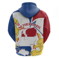Netherlands Heritage Zip Hoodie with Tulips Windmill and Coat of Arms