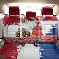 Netherlands Farm Landscape Back Car Seat Cover with Tractor and Tulips