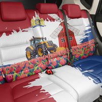 Netherlands Farm Landscape Back Car Seat Cover with Tractor and Tulips