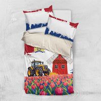Netherlands Farm Landscape Bedding Set with Tractor and Tulips