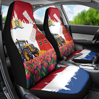 Netherlands Farm Landscape Car Seat Cover with Tractor and Tulips