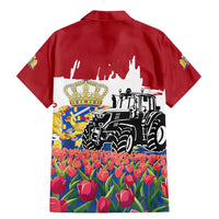Netherlands Farm Landscape Family Matching Mermaid Dress and Hawaiian Shirt with Tractor and Tulips