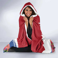 Netherlands Farm Landscape Hooded Blanket with Tractor and Tulips