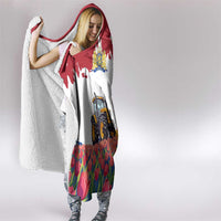 Netherlands Farm Landscape Hooded Blanket with Tractor and Tulips