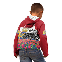 Netherlands Farm Landscape Kid Hoodie with Tractor and Tulips