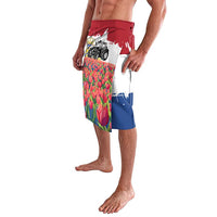 Netherlands Farm Landscape Lavalava with Tractor and Tulips