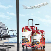 Netherlands Farm Landscape Luggage Cover with Tractor and Tulips