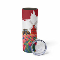 Netherlands Farm Landscape Skinny Tumbler with Tractor and Tulips