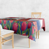 Netherlands Farm Landscape Tablecloth with Tractor and Tulips