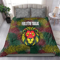 Togo Bedding Set with Red Lion Head Design and Traditional African Pattern