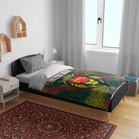 Togo Bedding Set with Red Lion Head Design and Traditional African Pattern