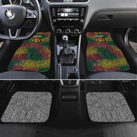 Togo Car Mats with Red Lion Head Design and Traditional African Pattern