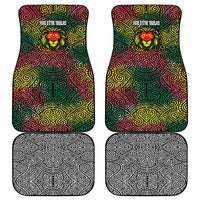 Togo Car Mats with Red Lion Head Design and Traditional African Pattern