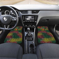 Togo Car Mats with Red Lion Head Design and Traditional African Pattern