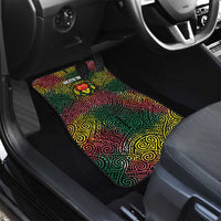 Togo Car Mats with Red Lion Head Design and Traditional African Pattern