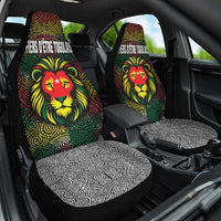 Togo Car Seat Cover with Red Lion Head Design and Traditional African Pattern