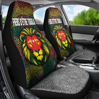 Togo Car Seat Cover with Red Lion Head Design and Traditional African Pattern