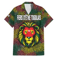 Togo Family Matching Mermaid Dress and Hawaiian Shirt with Red Lion Head Design and Traditional African Pattern