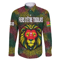 Togo Family Matching Puletasi and Hawaiian Shirt with Red Lion Head Design and Traditional African Pattern